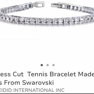 New Swarovski Sparkling Silver Crystal Tennis Bracelet